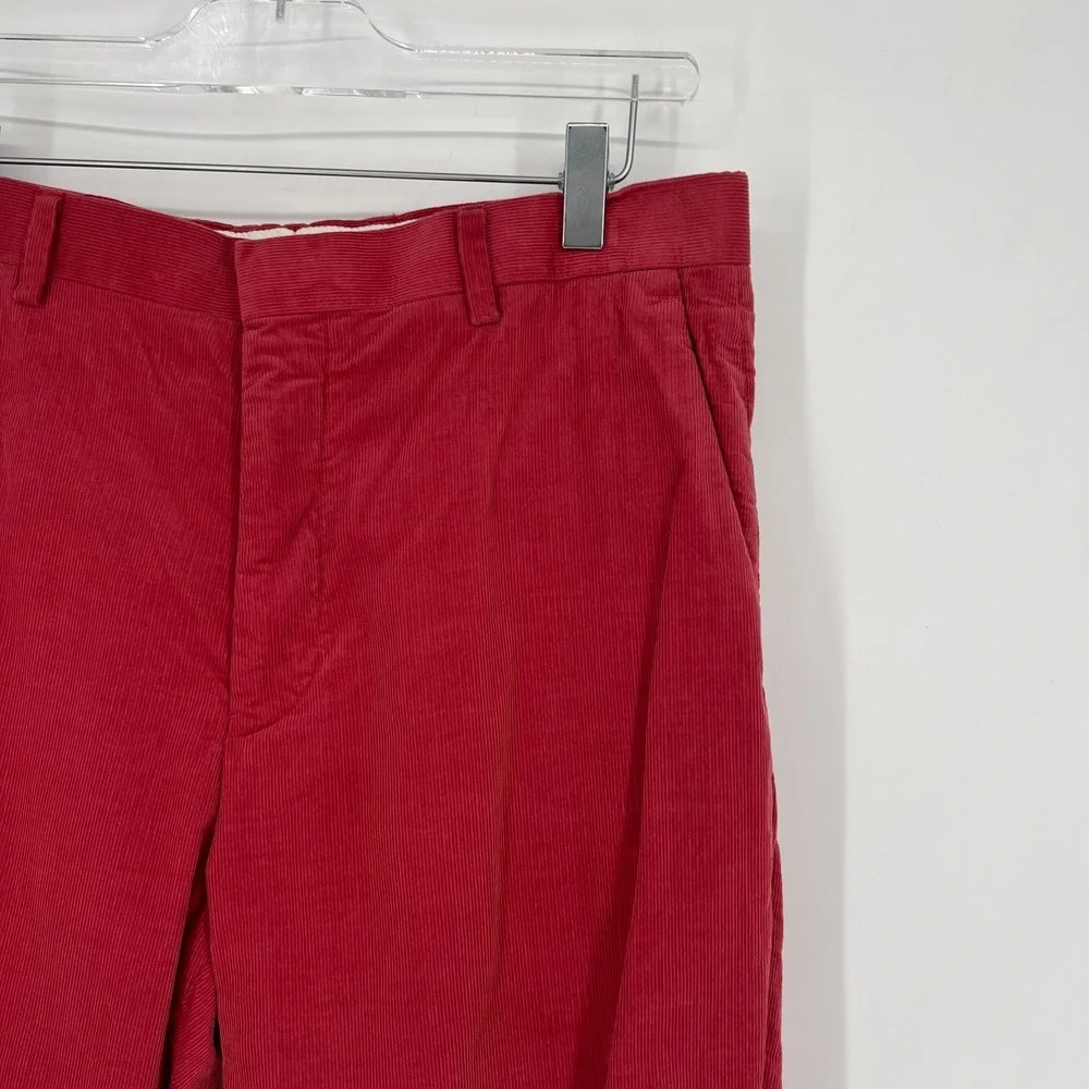 J Crew Kenmare Pants Mens 32 Corduroy Red Preppy Italian Duca‎ Visconti